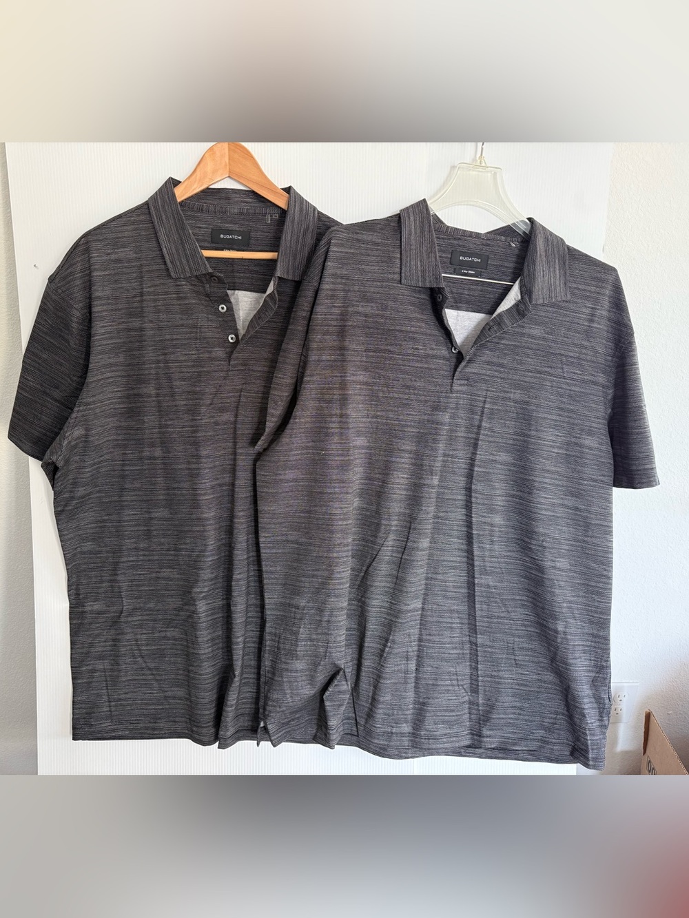 Bugatchi Men's Charcoal Heather Polo Pair